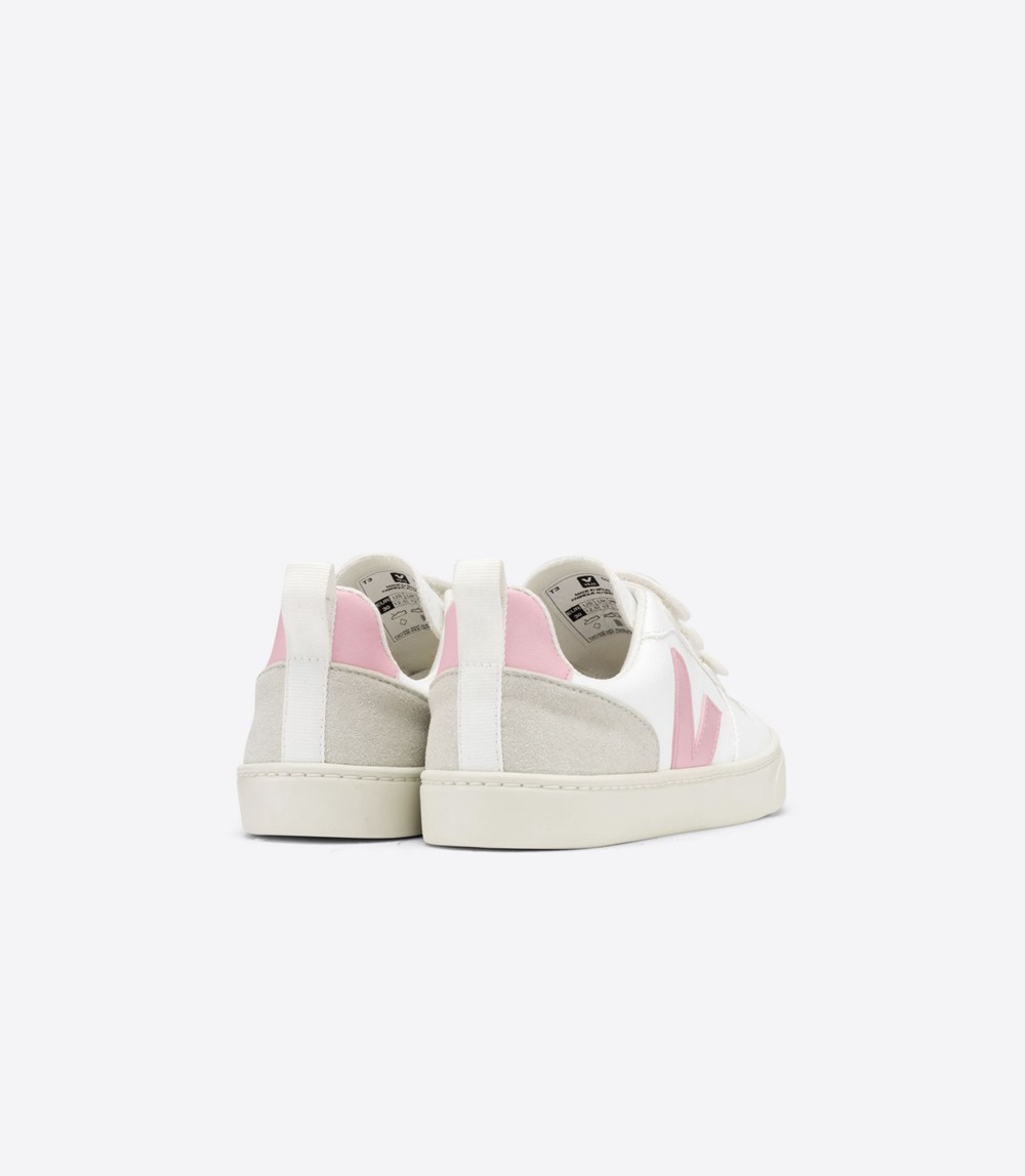 Tenis Veja Niños - V-10 Velcro Cwl - Blancos/Rosas - 591WQLHYO